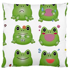 Kawaii-frog-rainy-season-japanese Large Cushion Case (one Side) by Grandong