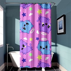 Seamless Pattern With Cute Kawaii Kittens Shower Curtain 36  X 72  (stall)  by Grandong