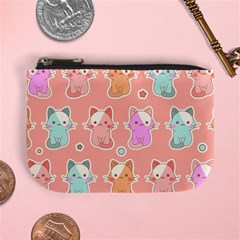 Cute Kawaii Kittens Seamless Pattern Mini Coin Purse by Grandong