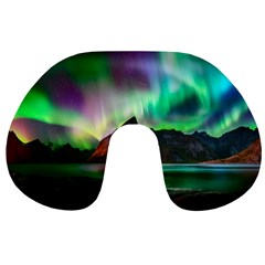 Aurora Borealis Nature Sky Light Travel Neck Pillow by Grandong