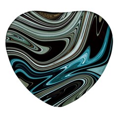 Abstract Waves Background Wallpaper Heart Glass Fridge Magnet (4 Pack) by Ravend