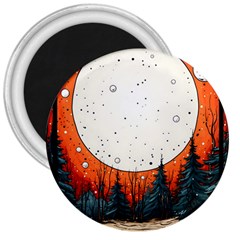 Moon Night Nature Dream Sky 3  Magnets by Vaneshop