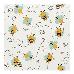 Bee Art Pattern Design Wallpaper Background Print Banner And Sign 4  X 4  by Vaneshop