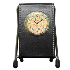 Love Mom Happy Mothers Day I Love Mom Graphic Pattern Pen Holder Desk Clock by Vaneshop