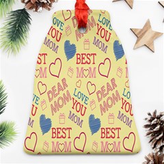 Love Mom Happy Mothers Day I Love Mom Graphic Pattern Bell Ornament (two Sides) by Vaneshop