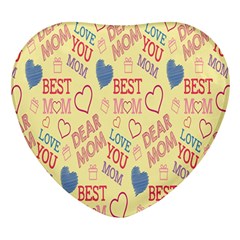 Love Mom Happy Mothers Day I Love Mom Graphic Pattern Heart Glass Fridge Magnet (4 Pack) by Vaneshop