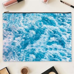 Blue Ocean Wave Texture Cosmetic Bag (xxxl) by Jack14