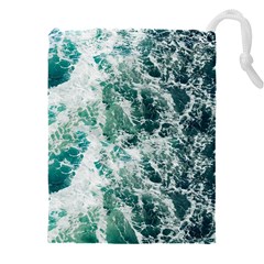 Blue Ocean Waves Drawstring Pouch (4xl) by Jack14