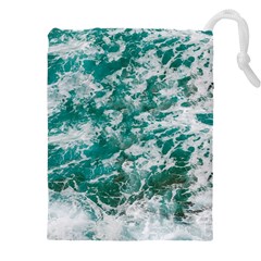 Blue Ocean Waves 2 Drawstring Pouch (4xl) by Jack14