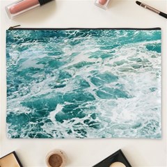 Blue Crashing Ocean Wave Cosmetic Bag (xxxl) by Jack14