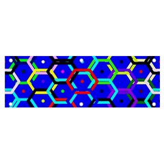 Blue Bee Hive Pattern Banner And Sign 6  X 2  by Amaryn4rt