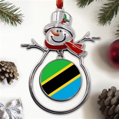 Flag Of Tanzania Metal Snowman Ornament by Amaryn4rt