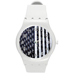 Architecture-building-pattern Round Plastic Sport Watch (m) by Amaryn4rt