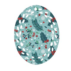 Seamless-pattern-with-berries-leaves Oval Filigree Ornament (two Sides) by Amaryn4rt