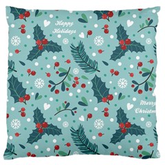 Seamless-pattern-with-berries-leaves Large Cushion Case (one Side) by Amaryn4rt