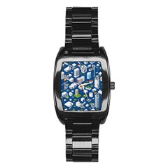 Isometric-seamless-pattern-megapolis Stainless Steel Barrel Watch by Amaryn4rt