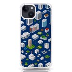 Isometric-seamless-pattern-megapolis iPhone 14 TPU UV Print Case Front