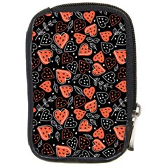 Seamless-vector-pattern-with-watermelons-hearts-mint Compact Camera Leather Case by Amaryn4rt