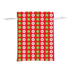 Festive Pattern Christmas Holiday Lightweight Drawstring Pouch (l) by Pakjumat