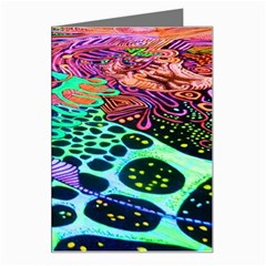 Psychedelic Blacklight Drawing Shapes Art Greeting Card by Modalart