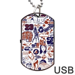 Artistic Psychedelic Doodle Dog Tag Usb Flash (one Side) by Modalart