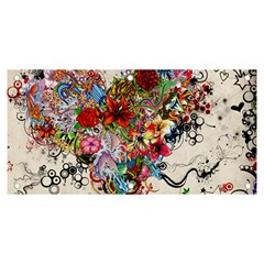 Valentine s Day Heart Artistic Psychedelic Banner And Sign 6  X 3  by Modalart