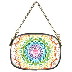 Mandala Pattern Rainbow Pride Chain Purse (two Sides) by Vaneshop