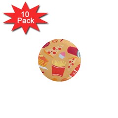 Fast Junk Food  Pizza Burger Cool Soda Pattern 1  Mini Magnet (10 Pack)  by Sarkoni