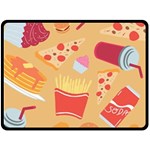 Fast Junk Food  Pizza Burger Cool Soda Pattern Fleece Blanket (Large) 80 x60  Blanket Front