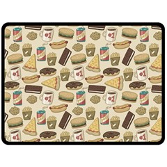 Junk Food Hipster Pattern Fleece Blanket (large) by Sarkoni