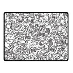 Food Doodle Pattern Two Sides Fleece Blanket (small) by Sarkoni