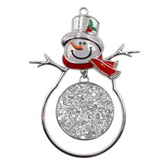 Food Doodle Pattern Metal Snowman Ornament by Sarkoni