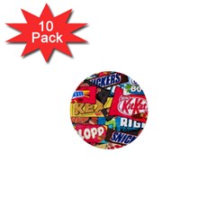 Pop Art Food Cute Patterns 1  Mini Buttons (10 Pack)  by Sarkoni