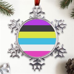 Bigender Flag Copy Metal Large Snowflake Ornament by Dutashop