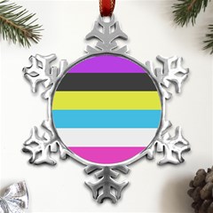 Bigender Flag Copy Metal Small Snowflake Ornament by Dutashop