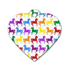 Colorful Horse Background Wallpaper Dog Tag Heart (one Side) by Amaryn4rt