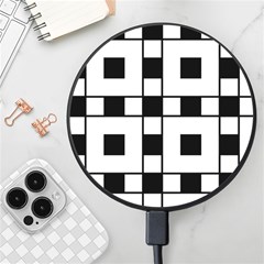 Black And White Pattern Wireless Fast Charger(black) by Amaryn4rt