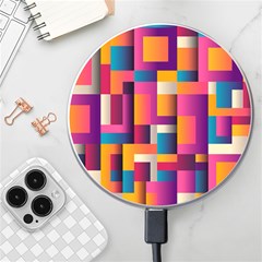 Abstract Background Geometry Blocks Wireless Fast Charger(white) by Amaryn4rt