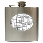 Structure Pattern Network Hip Flask (6 oz) Front