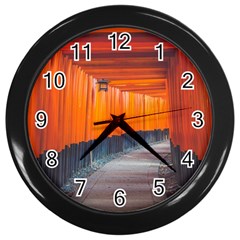 Architecture Art Bright Color Wall Clock (black) by Amaryn4rt