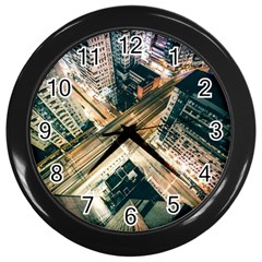 Architecture Buildings City Wall Clock (black) by Amaryn4rt