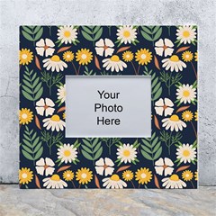 Flower Grey Pattern Floral White Wall Photo Frame 5  X 7  by Dutashop