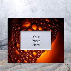 Bubbles Abstract Art Gold Golden White Tabletop Photo Frame 4 x6  by Dutashop