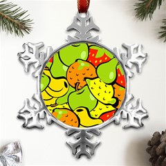 Fruit Food Wallpaper Metal Small Snowflake Ornament by Dutashop