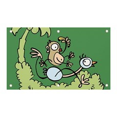 Ostrich Jungle Monkey Plants Banner And Sign 5  X 3  by Bajindul