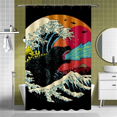 Retro Wave Kaiju Godzilla Japanese Pop Art Style Shower Curtain 48  X 72  (small)  by Modalart