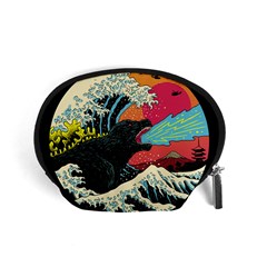 Retro Wave Kaiju Godzilla Japanese Pop Art Style Accessory Pouch (small) by Modalart