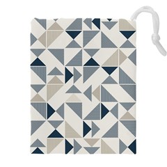 Geometric Triangle Modern Mosaic Drawstring Pouch (5xl) by Amaryn4rt