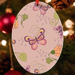 Butterfly Background Pattern Texture Uv Print Acrylic Ornament Oval by Ravend