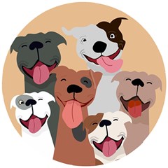 Dogs Pet Background Pack Terrier Wooden Puzzle Round by Ravend